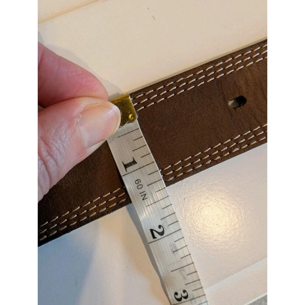 Carhartt Leather Belt Men's 42 Brown Silver Buckle Office Boho Casual Western